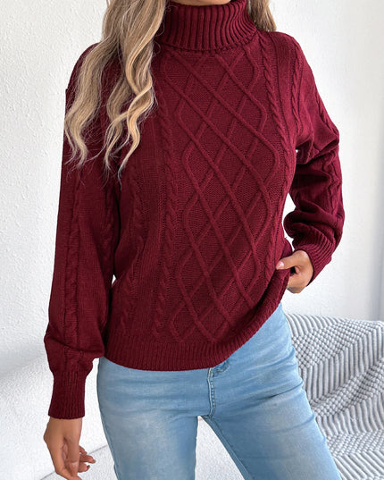 Solid Color Twist Lantern Sleeve Sweater
