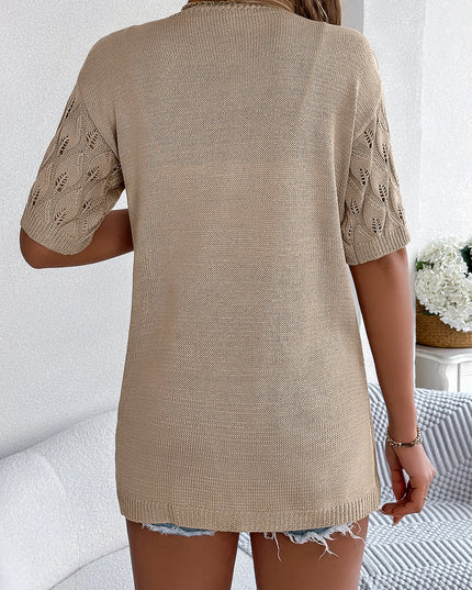 Hollow Leaf Knit Cardigan