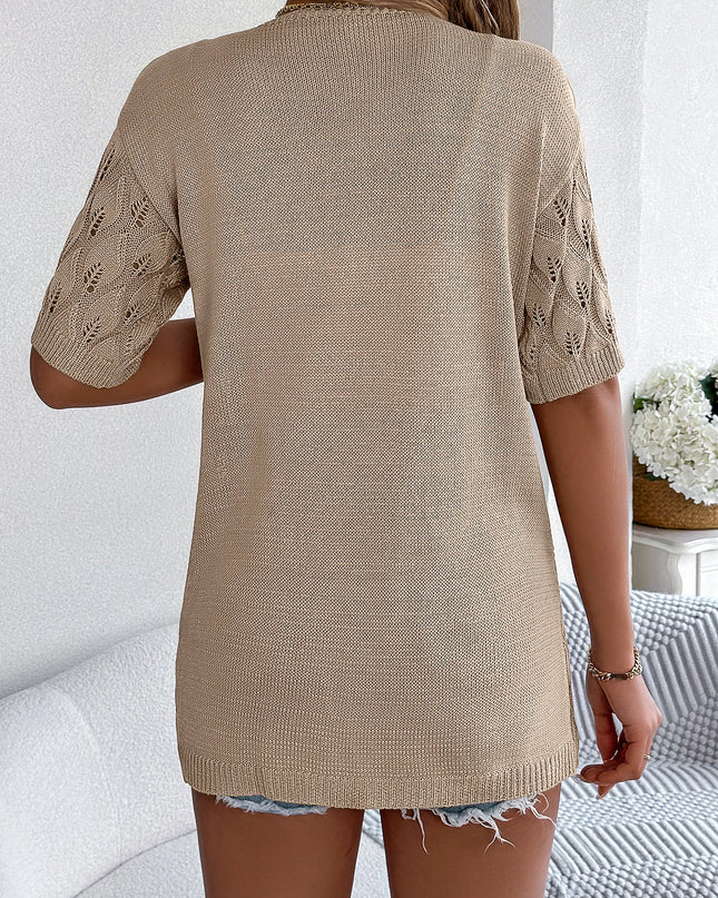 Hollow Leaf Knit Cardigan