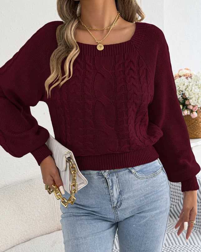 Square Neck Knit Sweater