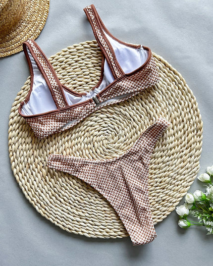 Plaid Underwire Bikini Set