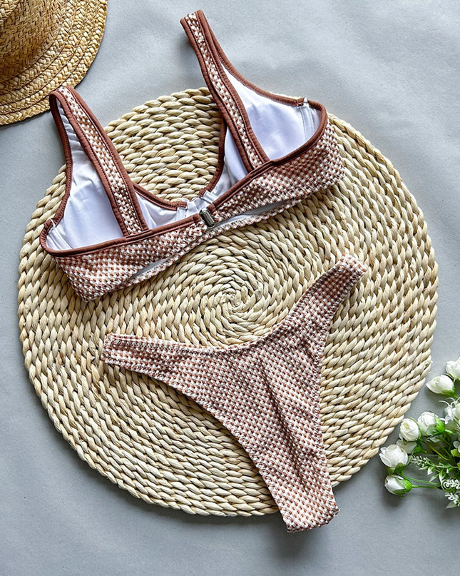 Plaid Underwire Bikini Set