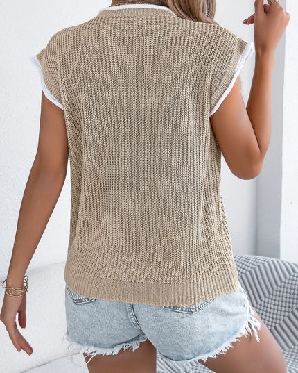 Stripe Sleeveless Knit Pullover