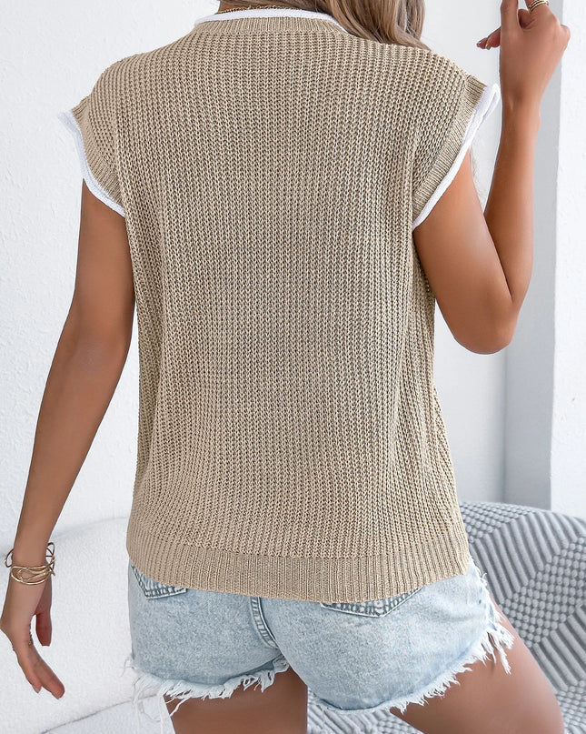 Stripe Sleeveless Knit Pullover