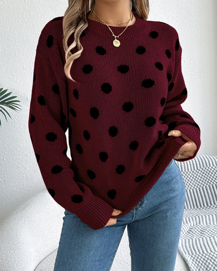 Polka Dot Knit Sweater