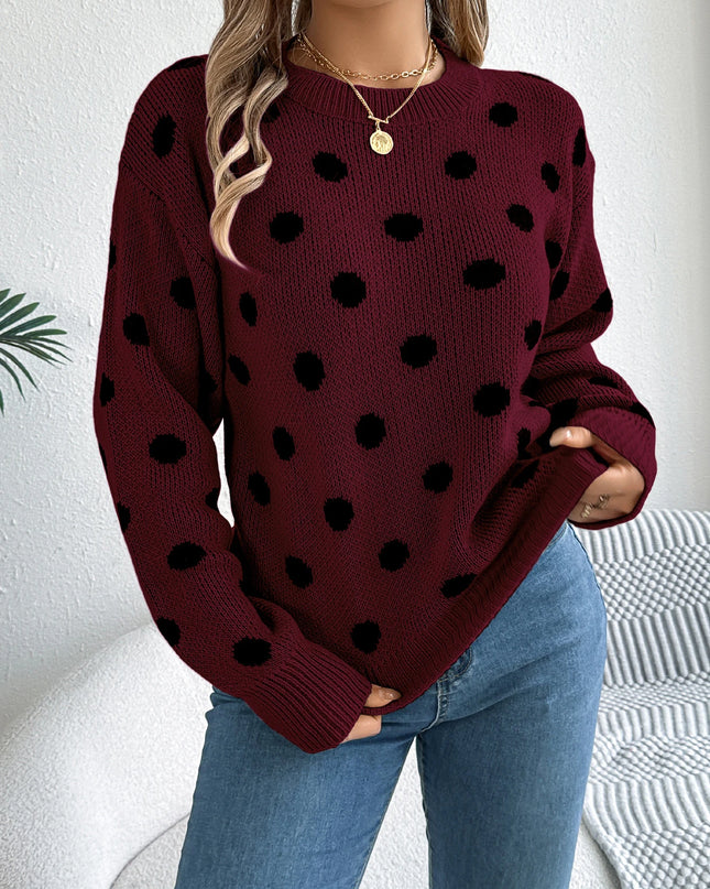 Polka Dot Knit Sweater
