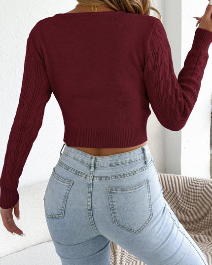 Cable Knit Half-Zip Sweater