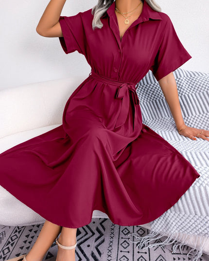 Lace-Up A-Line Dress