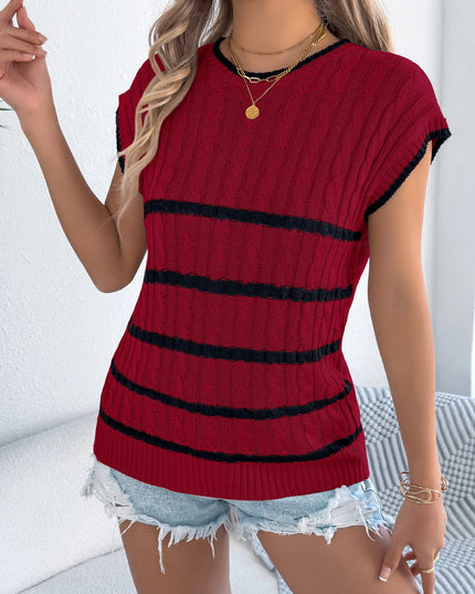 Twist Color Block Sleeveless Knit Top