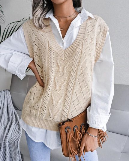 Sleeveless Knit Sweater Vest