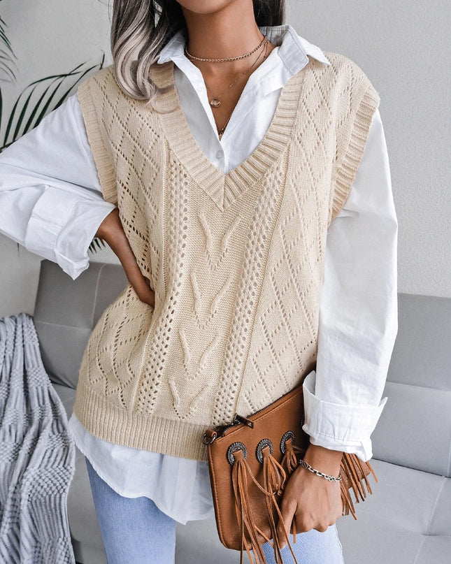 Sleeveless Knit Sweater Vest