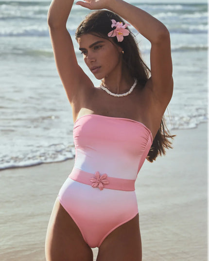 Gradient Lace-Up One-Piece