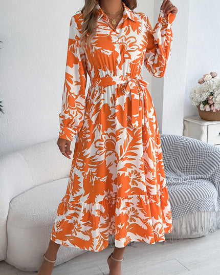 Lace Up Floral Maxi Dress