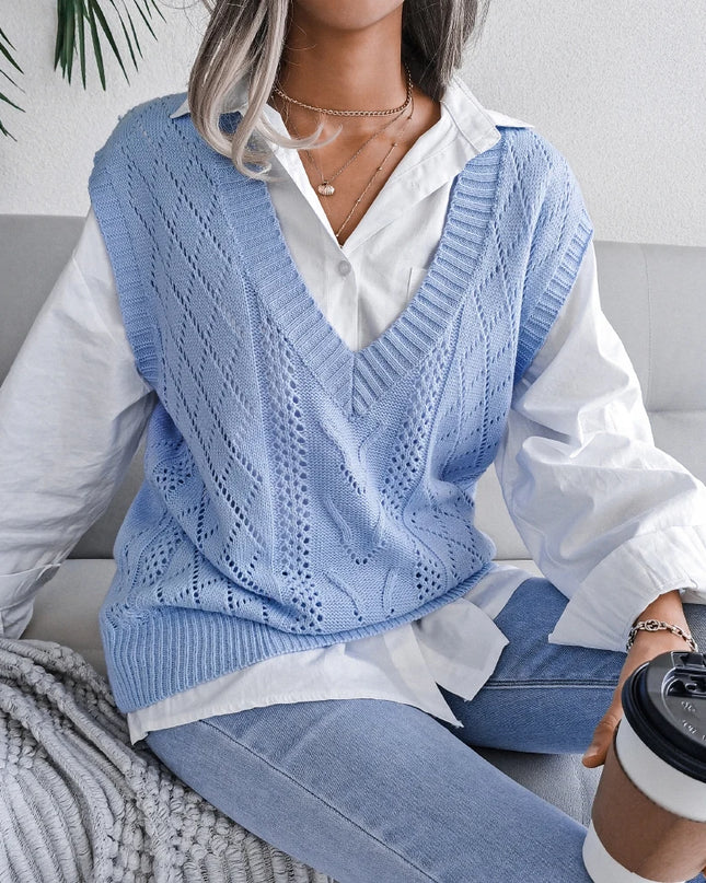 Sleeveless Knit Sweater Vest