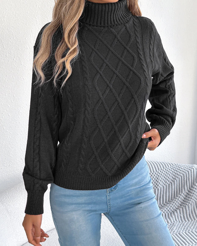 Solid Color Twist Lantern Sleeve Sweater