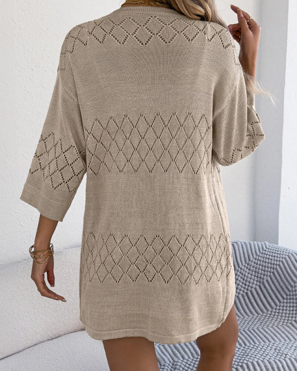Diamond Hollow Knit Cardigan