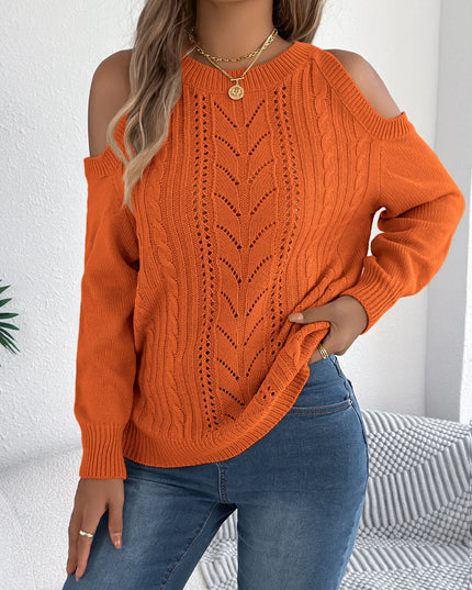 Off-Shoulder Twist Knit Sweater