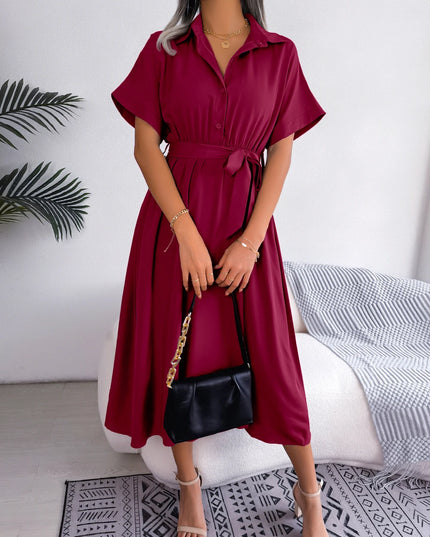 Lace-Up A-Line Dress