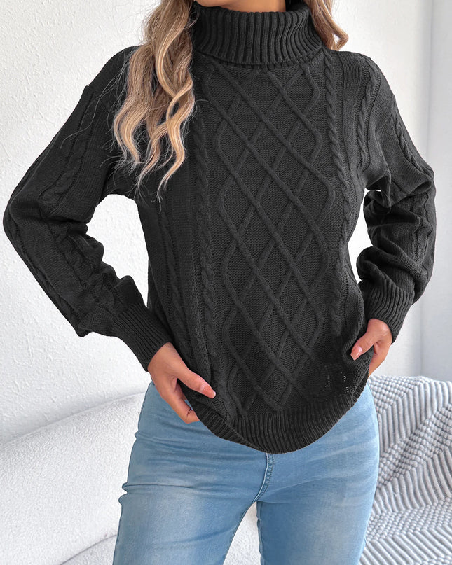 Solid Color Twist Lantern Sleeve Sweater