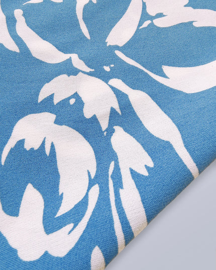 Button V Neck Flower Printed Short Sleeve A-line Dress