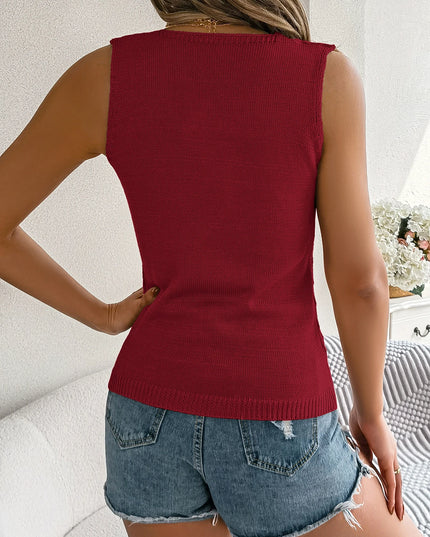 Elegant Button V-Neck Knit Vest