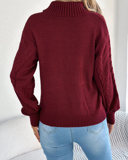 Turtleneck Twist Knit Sweater