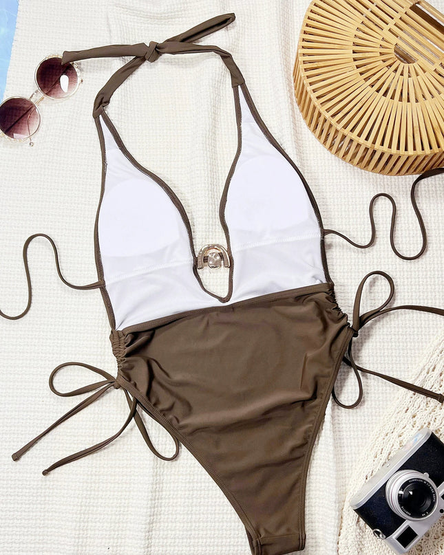 V-Neck 2026 Sexy Women One Piece Swimsuit Female Swimwear Thong High Cut Biquini Monokini Swimming Suit Bathing Suit Beachwear