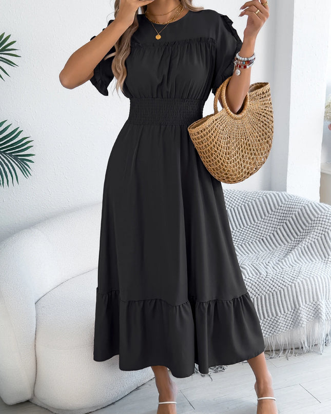Ruffled Waist Maxi Dress
