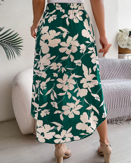 Asymmetric Ruffle Edge Skirt