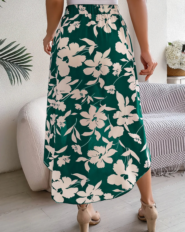 Asymmetric Ruffle Edge Skirt