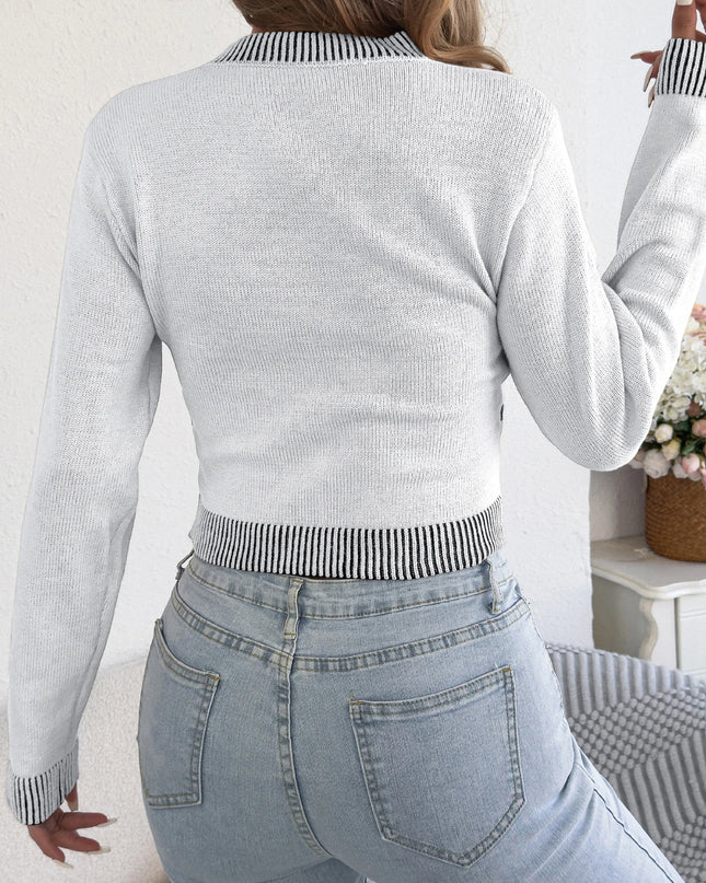 Color-Block Stripe Knit Sweater