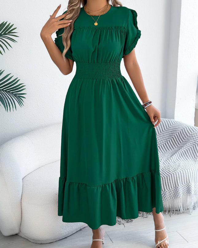 Ruffled Waist Maxi Dress