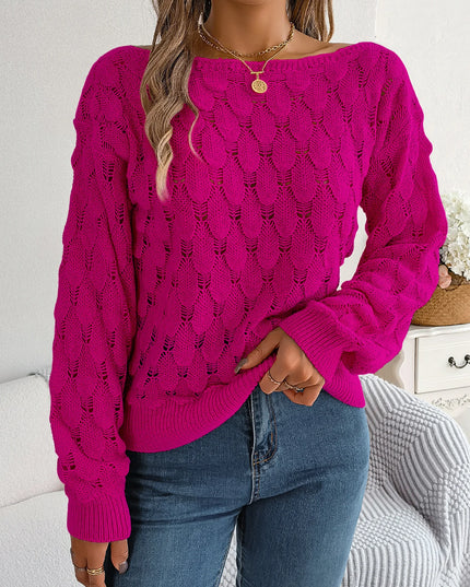 Hollow Out Slash Neck Sweater