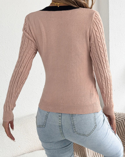 Bow Tie V-Neck Sweater