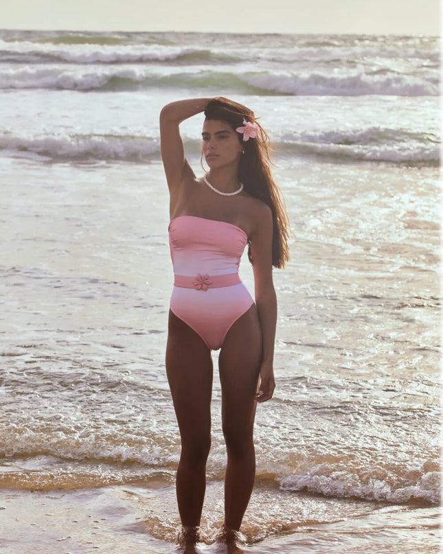 Gradient Lace-Up One-Piece