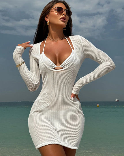 Knitted Three-Piece Bikini Set