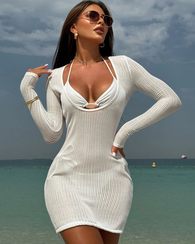 Knitted Three-Piece Bikini Set