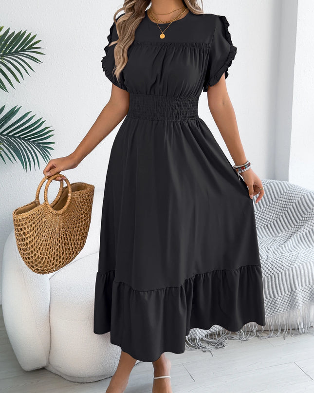 Ruffled Waist Maxi Dress