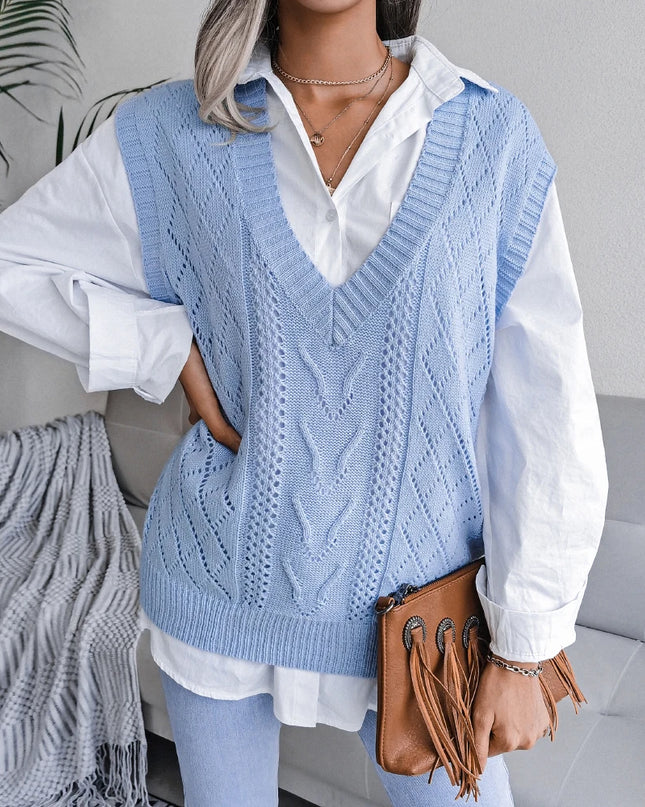 Sleeveless Knit Sweater Vest