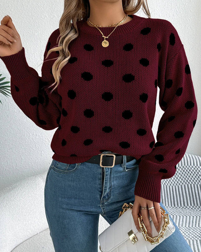 Polka Dot Knit Sweater