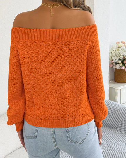 Off Shoulder Twist Knot Sweater