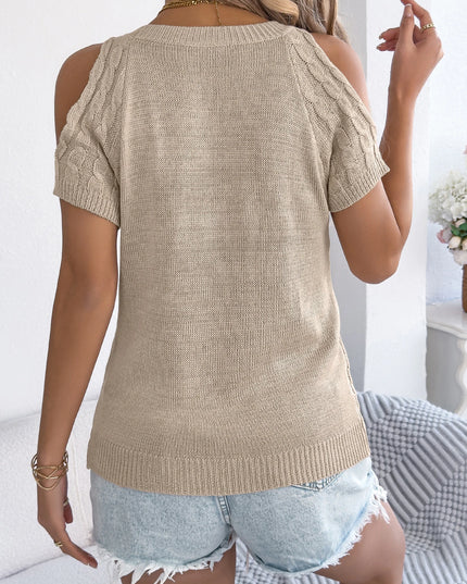 Off Shoulder Twist Knit Top