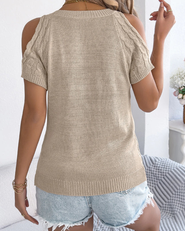 Off Shoulder Twist Knit Top