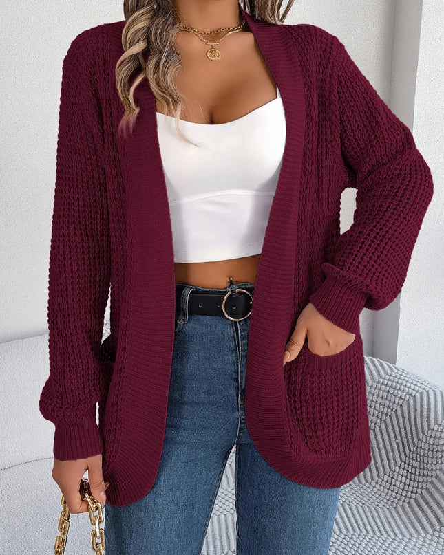 Pocket Long Sleeve Knit Sweater