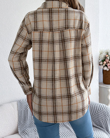 Plaid Single Breasted Woolen Jacket