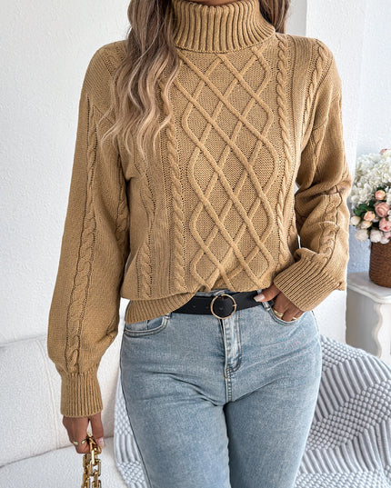 Solid Color Twist Lantern Sleeve Sweater