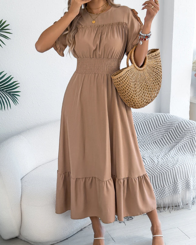 Ruffled Waist Maxi Dress