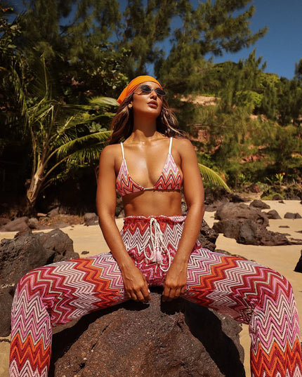 Three-Piece Bikini Set with Mesh Pants