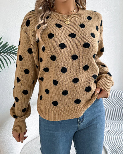 Polka Dot Knit Sweater