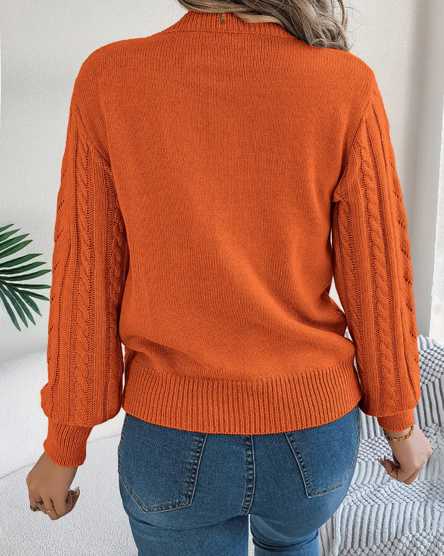 Hollow Knit Long Sleeve Sweater